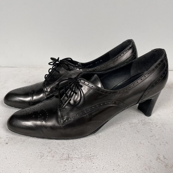 Stuart Weitzman Shoes - Stuart Weitzman Womens Loafer Gray Silver Patent Leather Oxfords Shoes Size 9.5